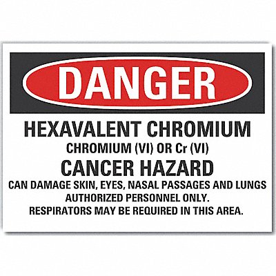 Danger Sign 5 W x 3-1/2 H 0.001 Thick