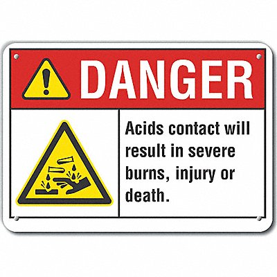 Danger Sign 10 W x 7 H 0.040 Thick