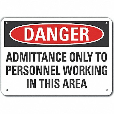 Danger Sign 10 W x 7 H 0.040 Thick