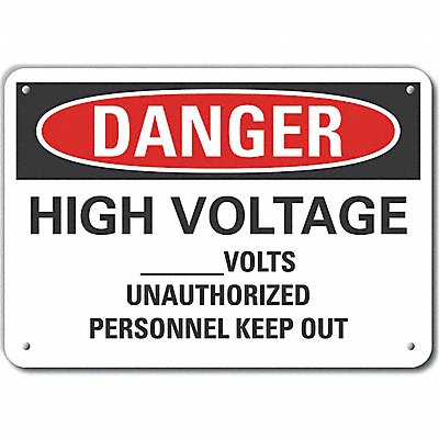 Danger Sign 14 W x 10 H 0.040 Thick