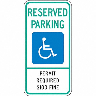 Handicap Parking Sign 24 H 12 W Alum