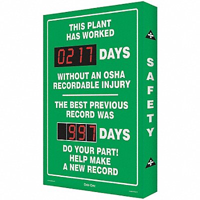 Safety Record Signs 28 x 20 AL ENG