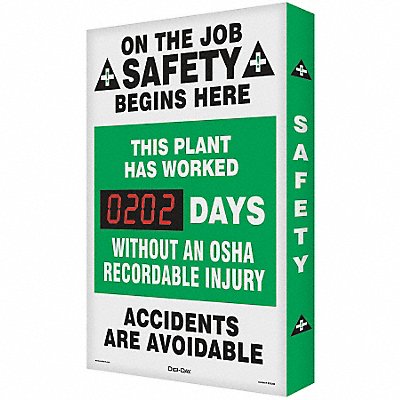 Safety Record Signs 29 x 20In AL ENG