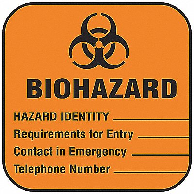 Biohazard Label Write Info PK100