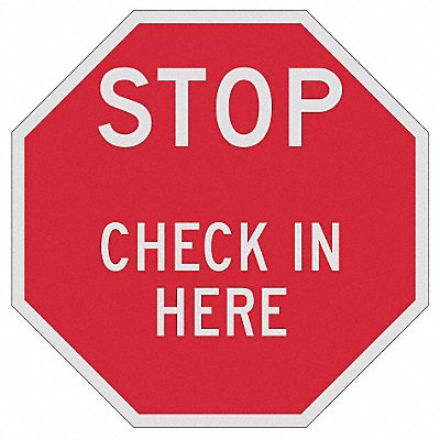 Stop Sign 12 x 12In WHT/R AL ENG Text