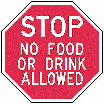 Facility Sign 6 x 6In WHT/R AL ENG Text