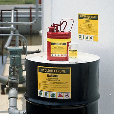 Chemical Label 3-1/2 in H 5 in W PK25