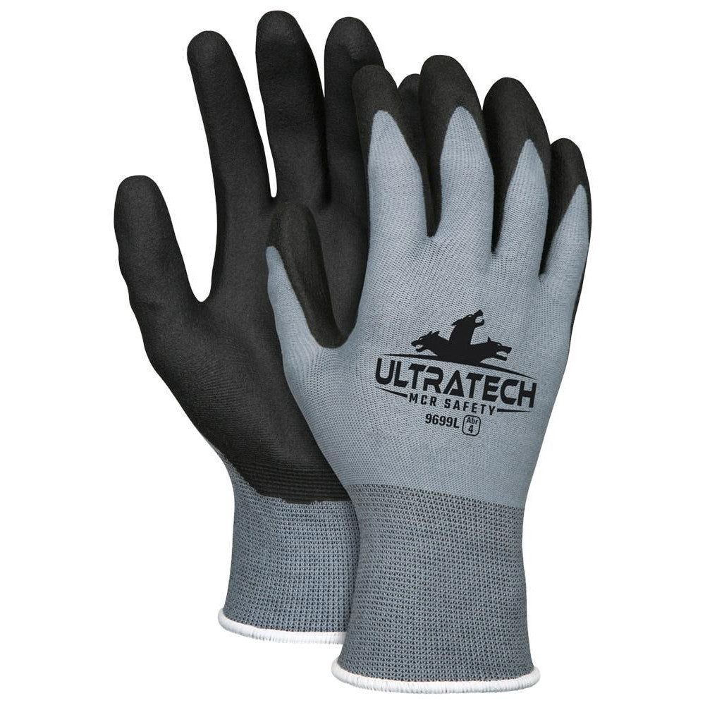 MCR Safety 9699XS Work Gloves: UltraTech 9699, Size X-Small, PVC-Coated Nylon, General Purpose