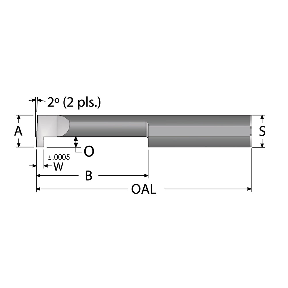 Scientific Cutting Tools GT038-12 Grooving Tool: Left Hand, 5/16" Shank Dia, 0.0385" Groove Width