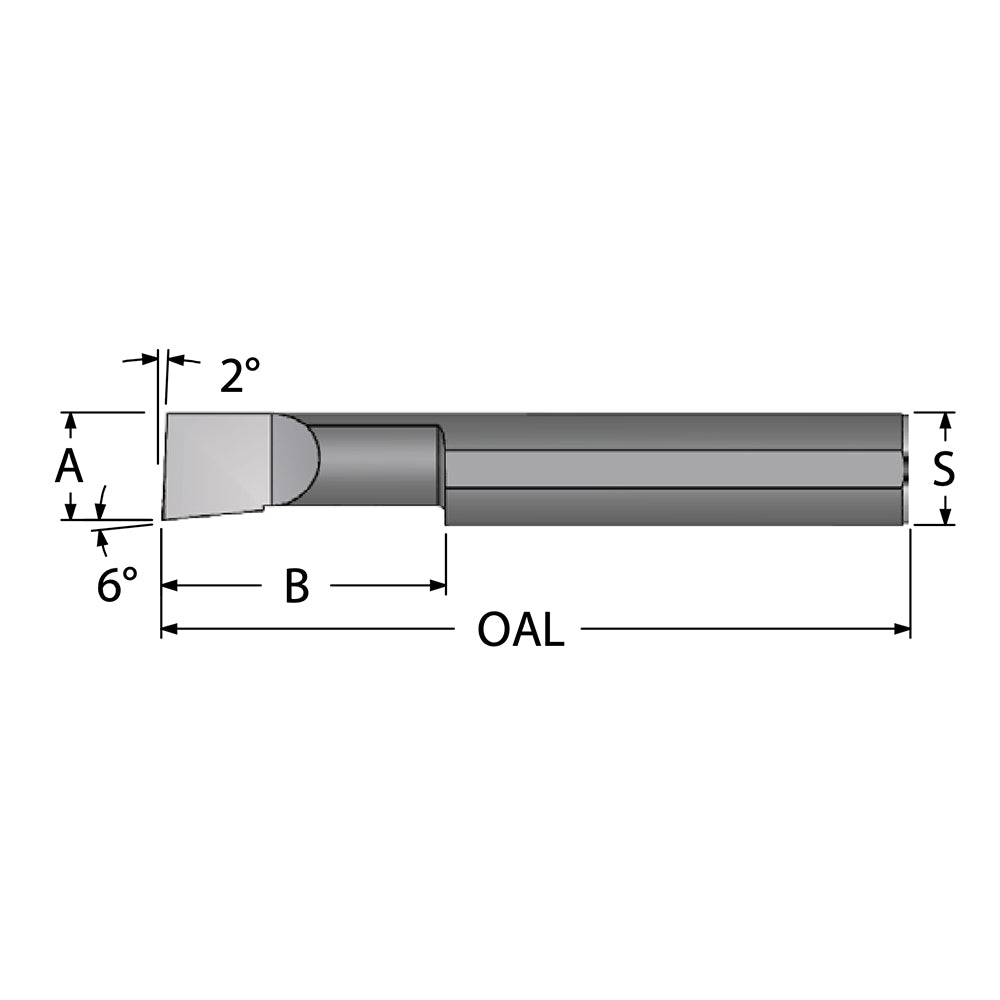 Scientific Cutting Tools B360500A Boring Bar: 23/64" Min Bore, 1/2" Max Depth, Right Hand, 3/8" Shank Dia, Submicron Solid Carbide