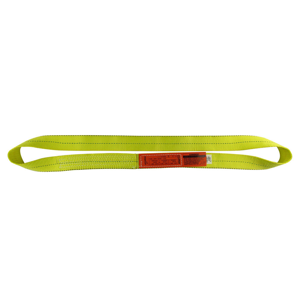 Lift-All EN2601DX2 Endless, Type 5 Web Sling: 2' Long, 1" Wide, 4800 lb Vertical Capacity, Polyester