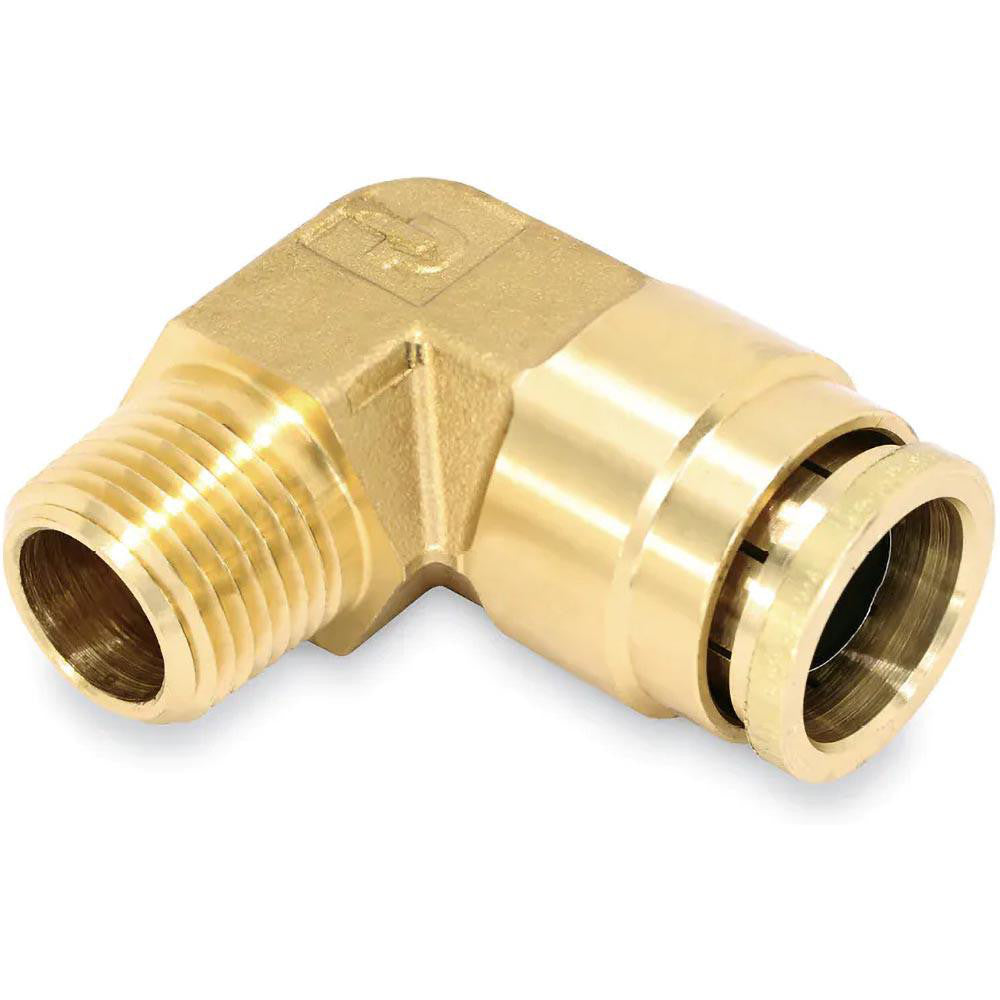 Parker 169PTCNS-5/32-2 Push-to-Connect x Male NPTF 90 deg Rigid Elbow: 1/8 NPTF, 5/32" Tube OD
