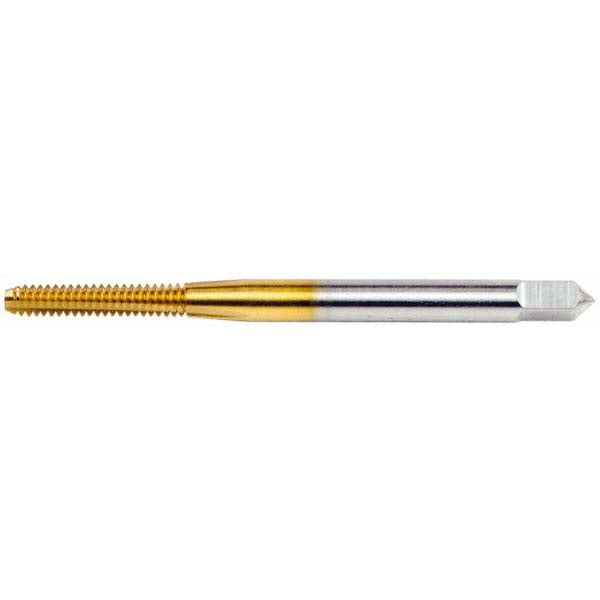 OSG 1012305 Straight Flute Tap: #4-40 UNC, 3 Flute, Bottoming Chamfer, 2B & 3B Class of Fit, High-Speed Steel, TiN Finish