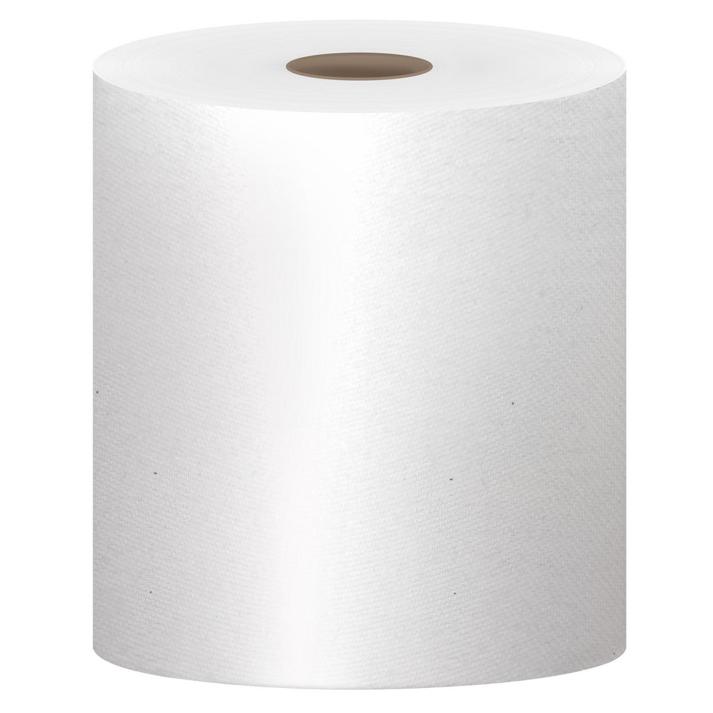 Scott 1052 Universal 100% Recycled Fiber Hard Roll Bulk Paper Towels (01052), with Absorbency Pockets, 1.5" Core, Compressed Rolls, White