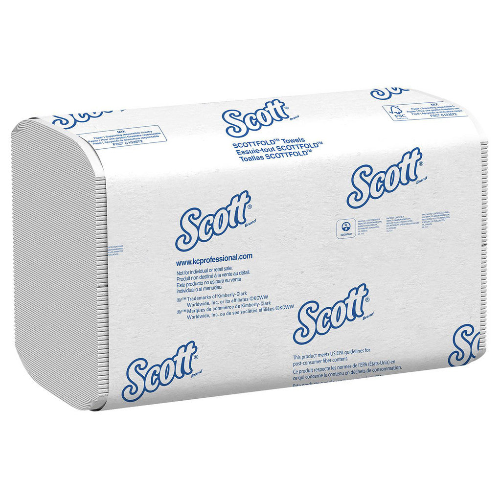 Scott 1960 Pro Scottfold Multifold Paper Towels (01960), with Absorbency Pockets, 7.8" x 12.4" Sheets, White