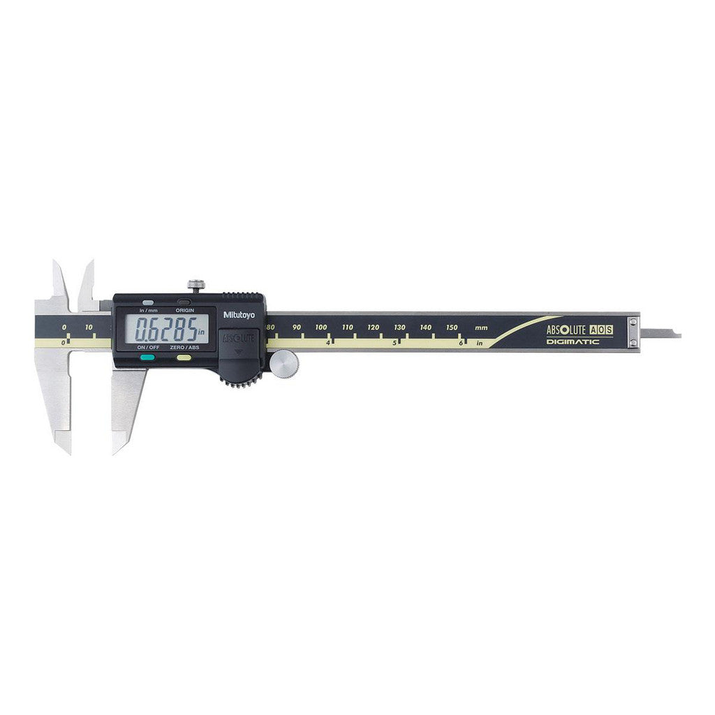 Mitutoyo 500-159-32 Electronic Caliper: 150.00 mm/6", ±0.0100 mm/±0.0005" Resolution, ±0.02 mm/±0.0010" Accuracy, Carbide-Tipped Jaws