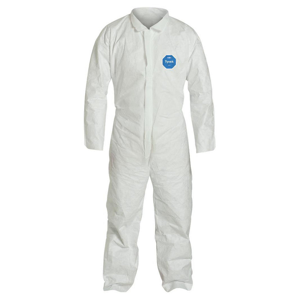 Dupont TY120SWHLG0025VP Disposable Coveralls: Particle Protection, Size Large, 1.2000 oz, Tyvek 400 TY120SWH
