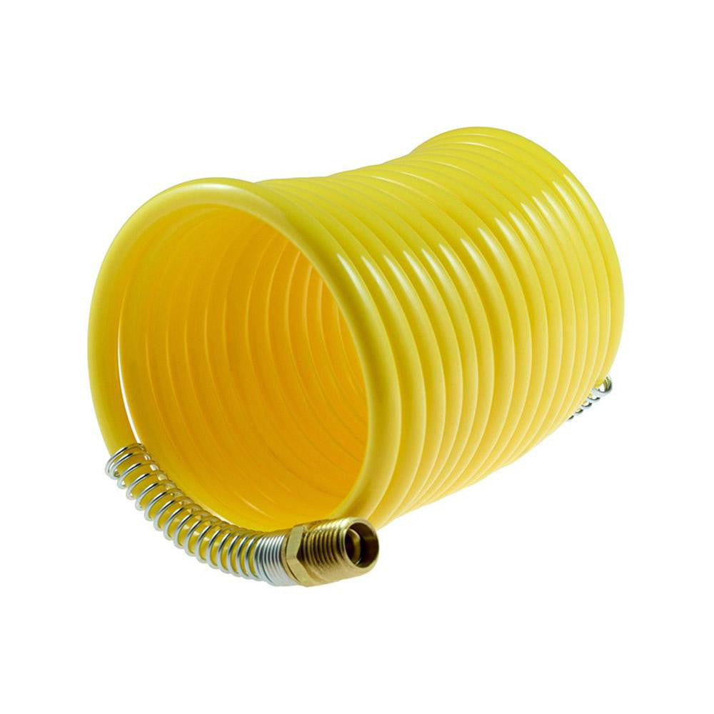 Coilhose Pneumatics N14-17 Coiled & Self Storing Hose: 1/4" ID, 17' Long, Male Rigid x Male Rigid