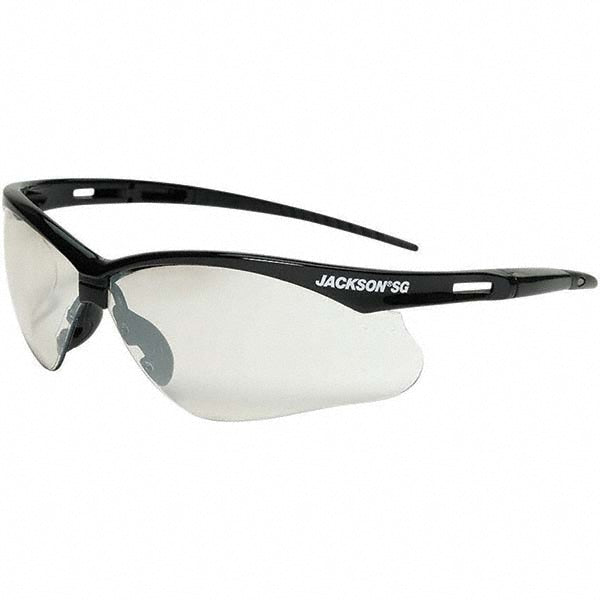 Jackson Safety 50004 Safety Glasses: Scratch-Resistant, Polycarbonate, Clear Mirror Lenses, Full-Framed