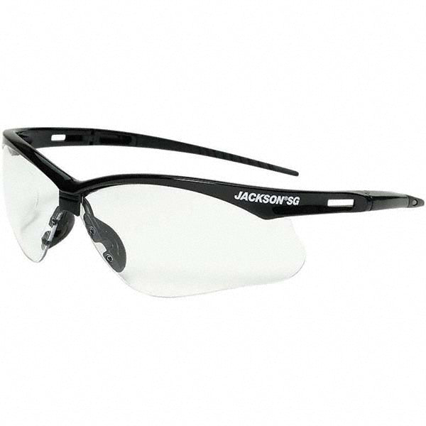 Jackson Safety 50000 Safety Glasses: Scratch-Resistant, Polycarbonate, Clear Lenses, Full-Framed