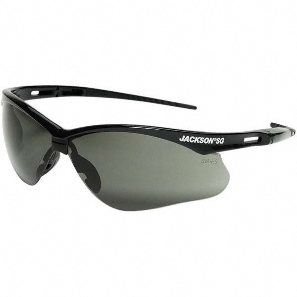 Jackson Safety 50007 Safety Glasses: Anti-Fog & Scratch-Resistant, Polycarbonate, Gray Lenses, Full-Framed