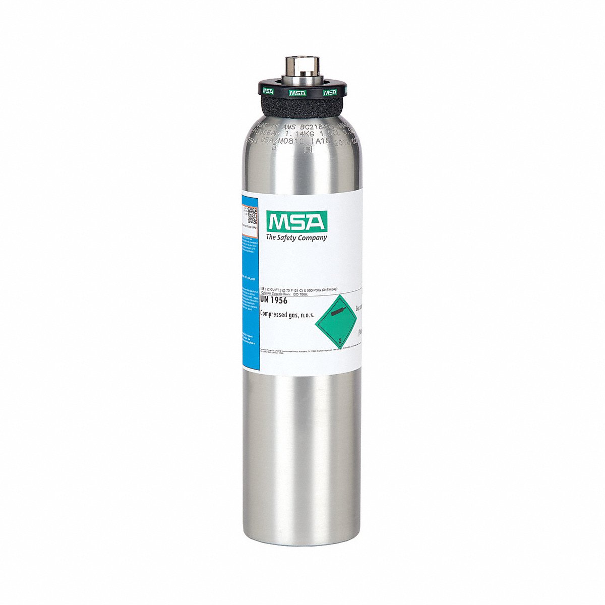 Msa Calibration Gas, 60 Ppm Co/10 Ppm No2, 58L (10153804)