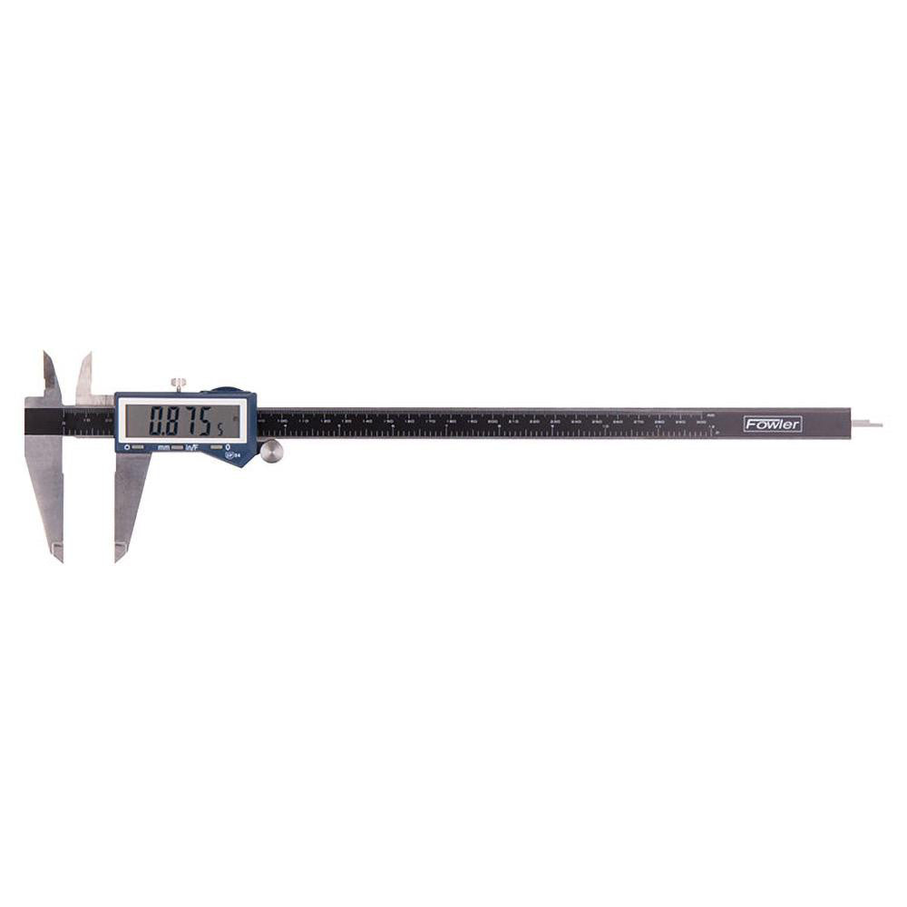 Fowler 54-103-012-0 Electronic Caliper: 300.00 mm/12", ±0.0100 mm/±0.0005" Resolution, ±0.04 mm/±0.0015" Accuracy, Stainless Steel Jaws