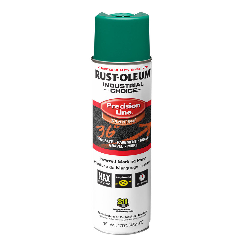 Rust-Oleum 1634838V Industrial Choice M1600 Inverted Marking Spray Paint, Safety Green, 17 oz