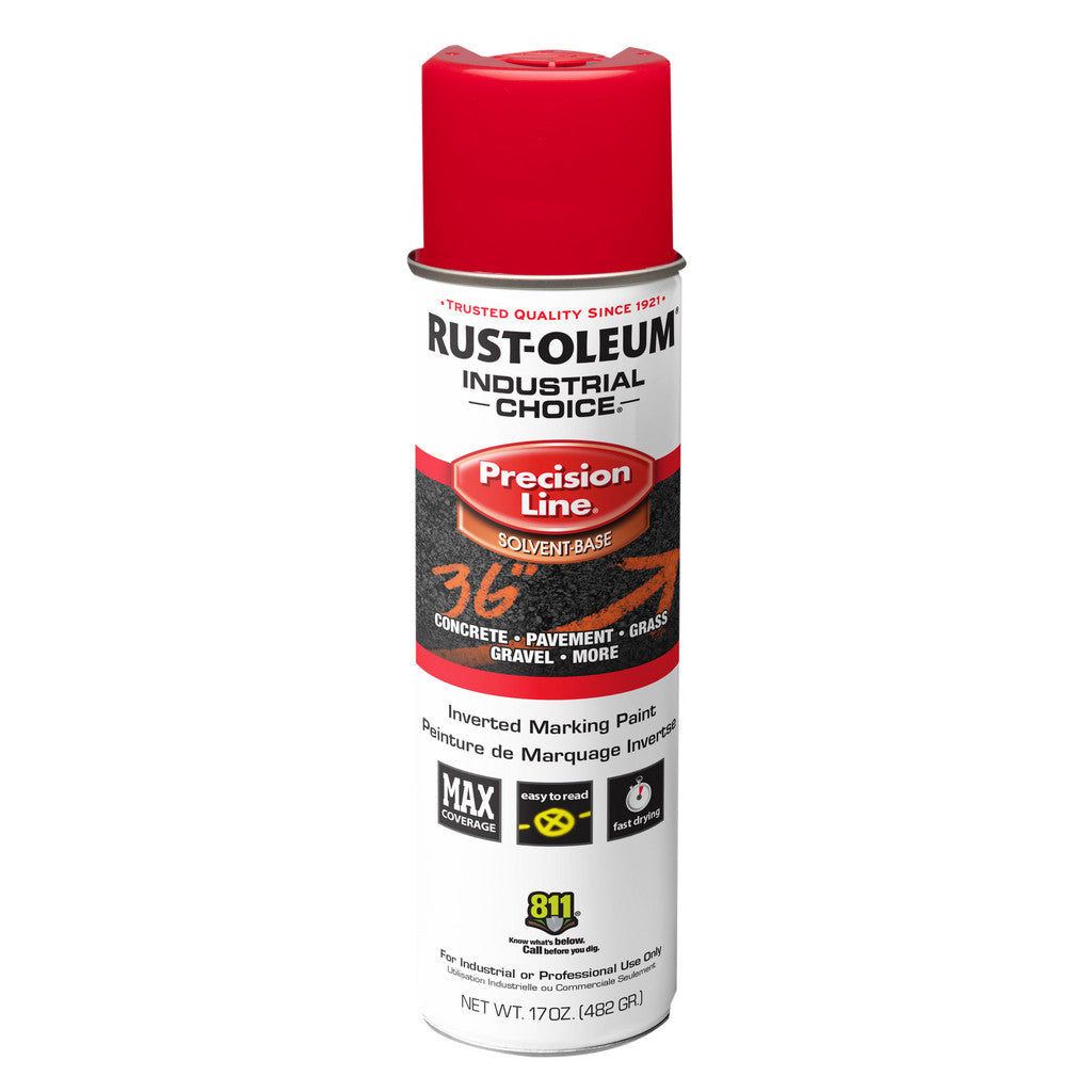 Rust-Oleum 203029V Industrial Choice M1600 Inverted Marking Spray Paint, Safety Red, 17 oz