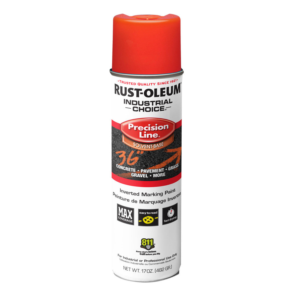 Rust-Oleum 1662838V Industrial Choice M1600 Inverted Marking Spray Paint, Fluorescent Red, 17 oz