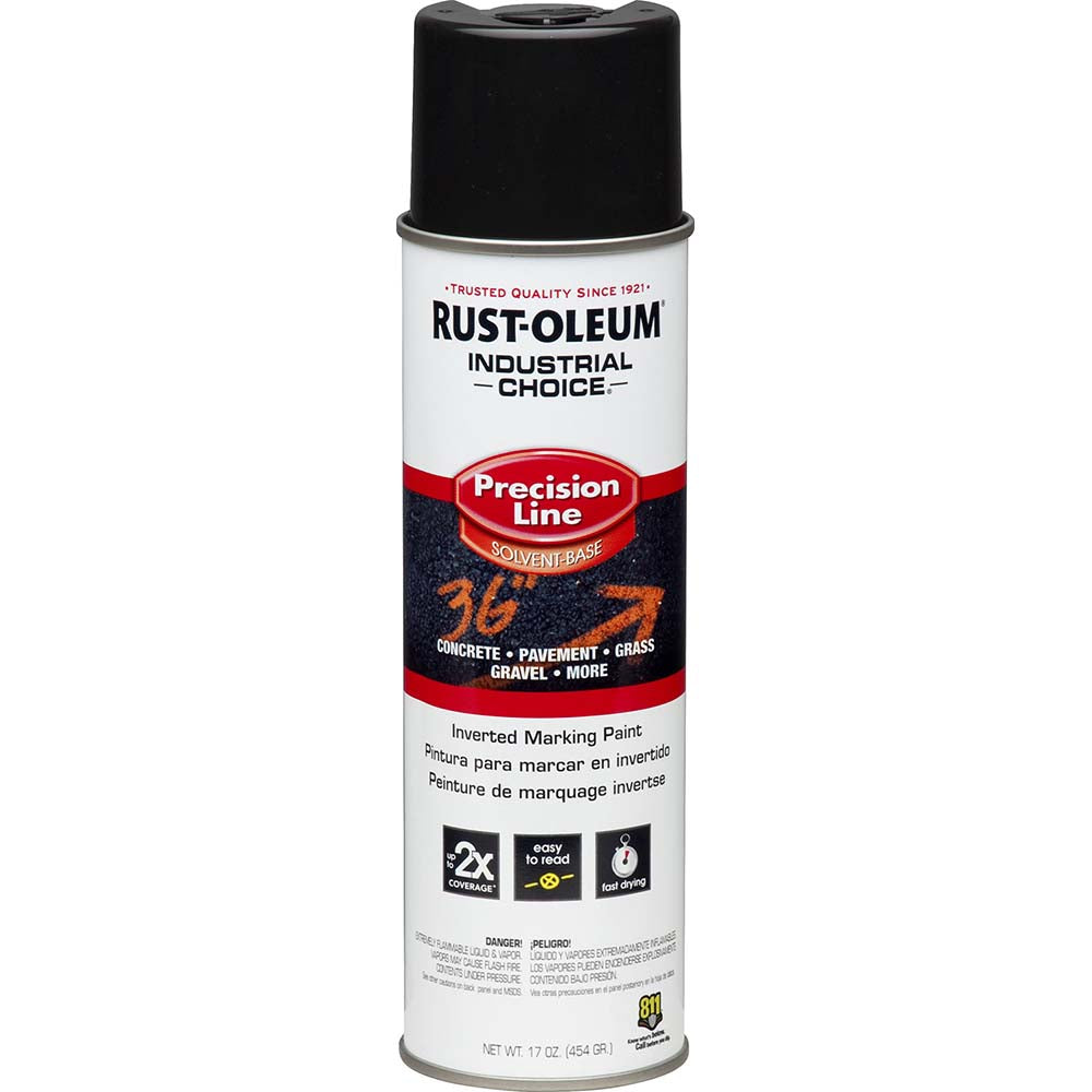 Rust-Oleum 1675838V Industrial Choice M1600 Inverted Marking Spray Paint, Black, 17 oz