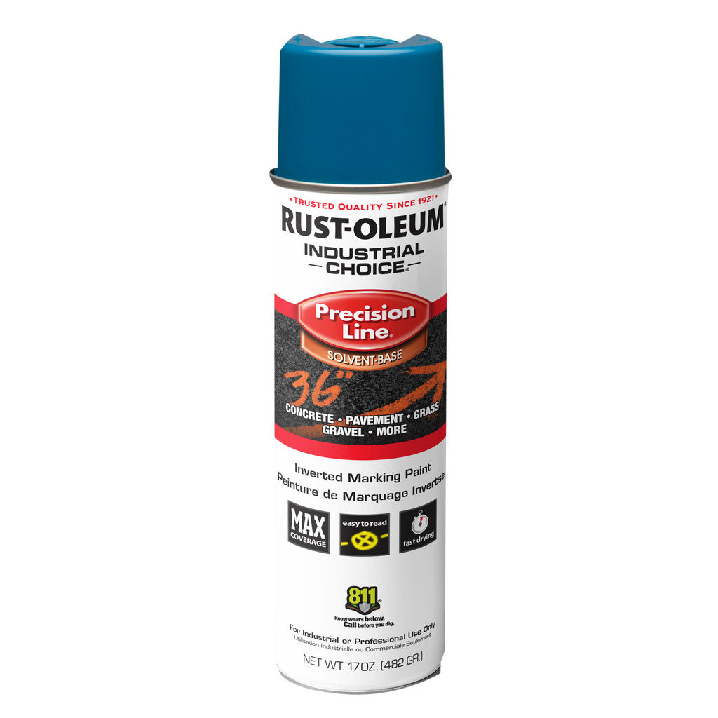Rust-Oleum 203022V Industrial Choice M1600 Inverted Marking Spray Paint, Caution Blue, 17 oz