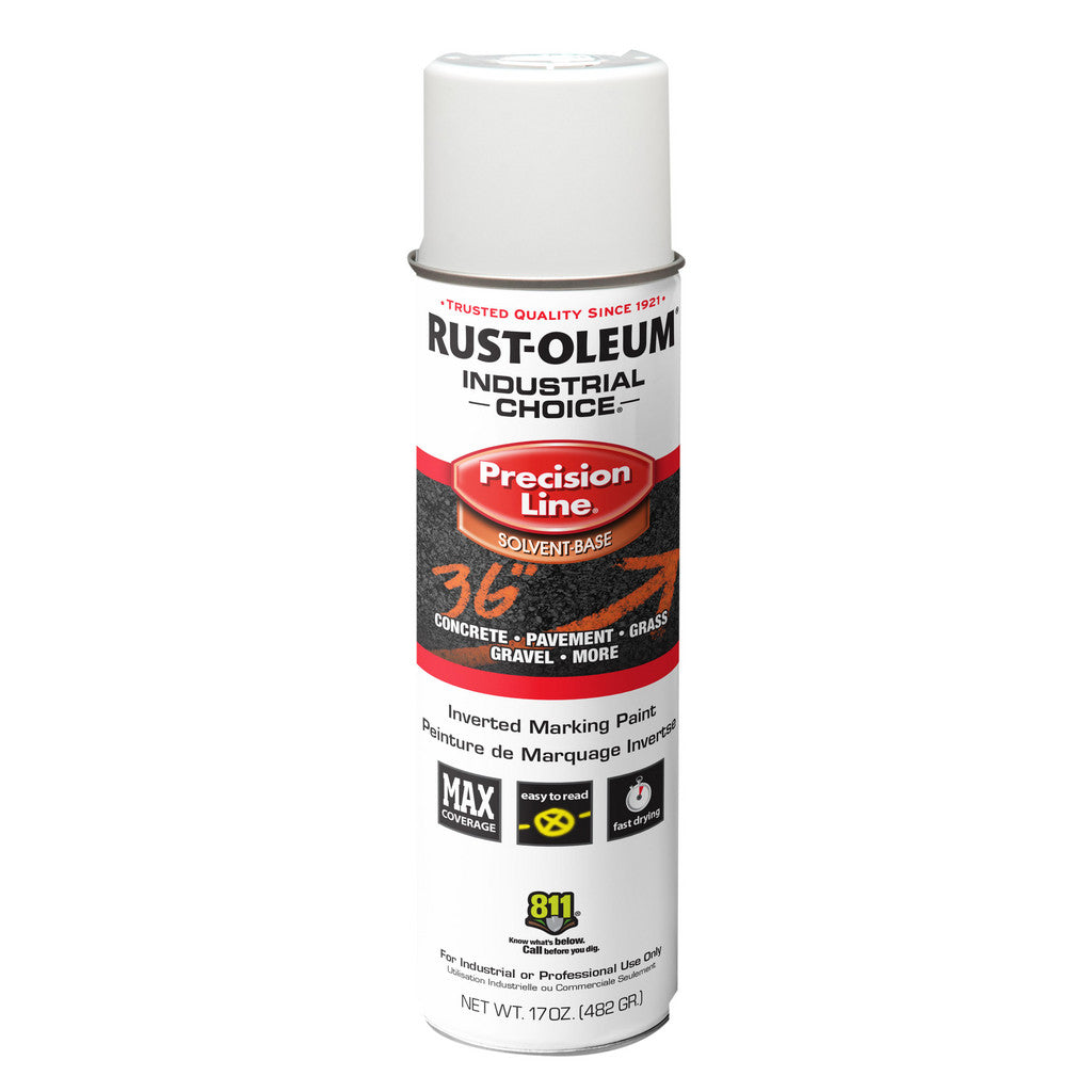 Rust-Oleum 203030V Industrial Choice M1600 Inverted Marking Spray Paint, White, 17 oz