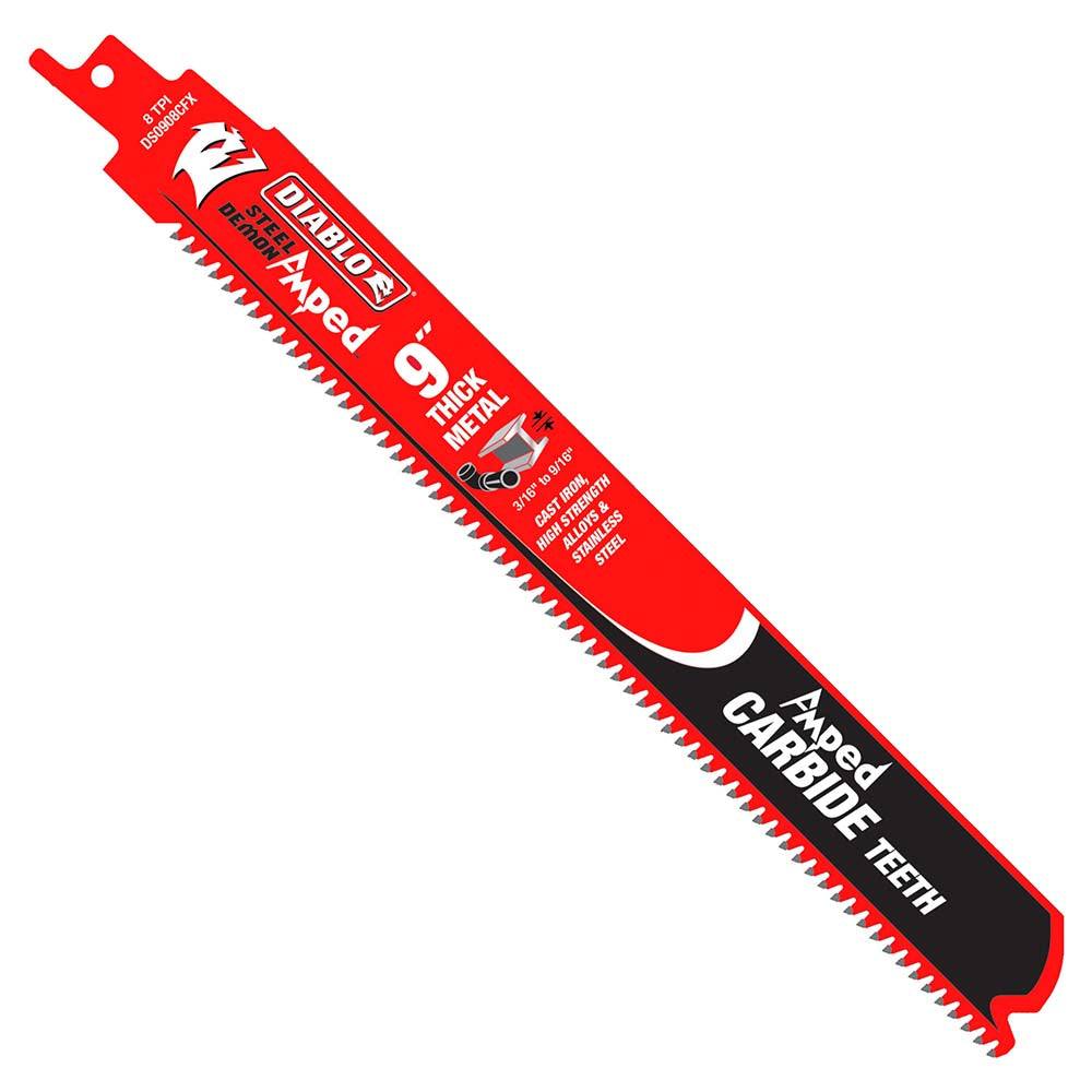 DIABLO DS0908CFA Reciprocating Saw Blade: 0.049" Wide, Carbon Steel