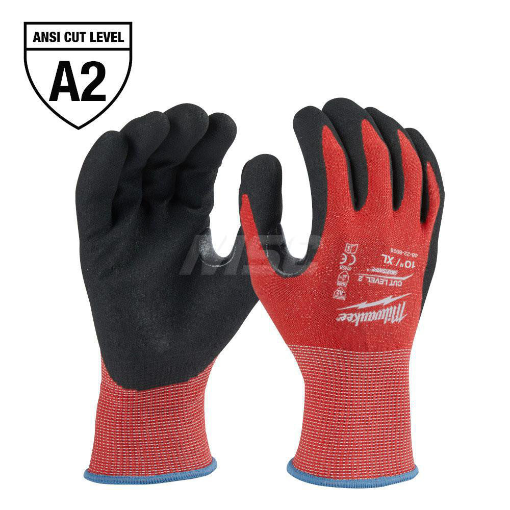 Milwaukee Tool 48-22-8928 Cut-Resistant Gloves: Milwaukee 48-22, Cut A2, Puncture 0, Abrasion 0, 15 ga, Size X-Large