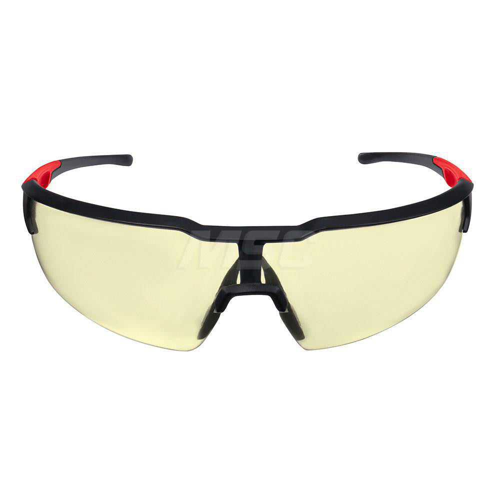 Milwaukee Tool 48-73-2102 Safety Glasses: Anti-Fog & Scratch-Resistant, Plastic, Yellow Lenses, Half-Framed