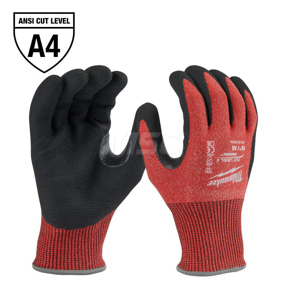 Milwaukee Tool 48-22-8946 Cut-Resistant Gloves: Milwaukee 48-22, Cut A4, Puncture 0, Abrasion 0, 13 ga, Size Medium, 9" Long