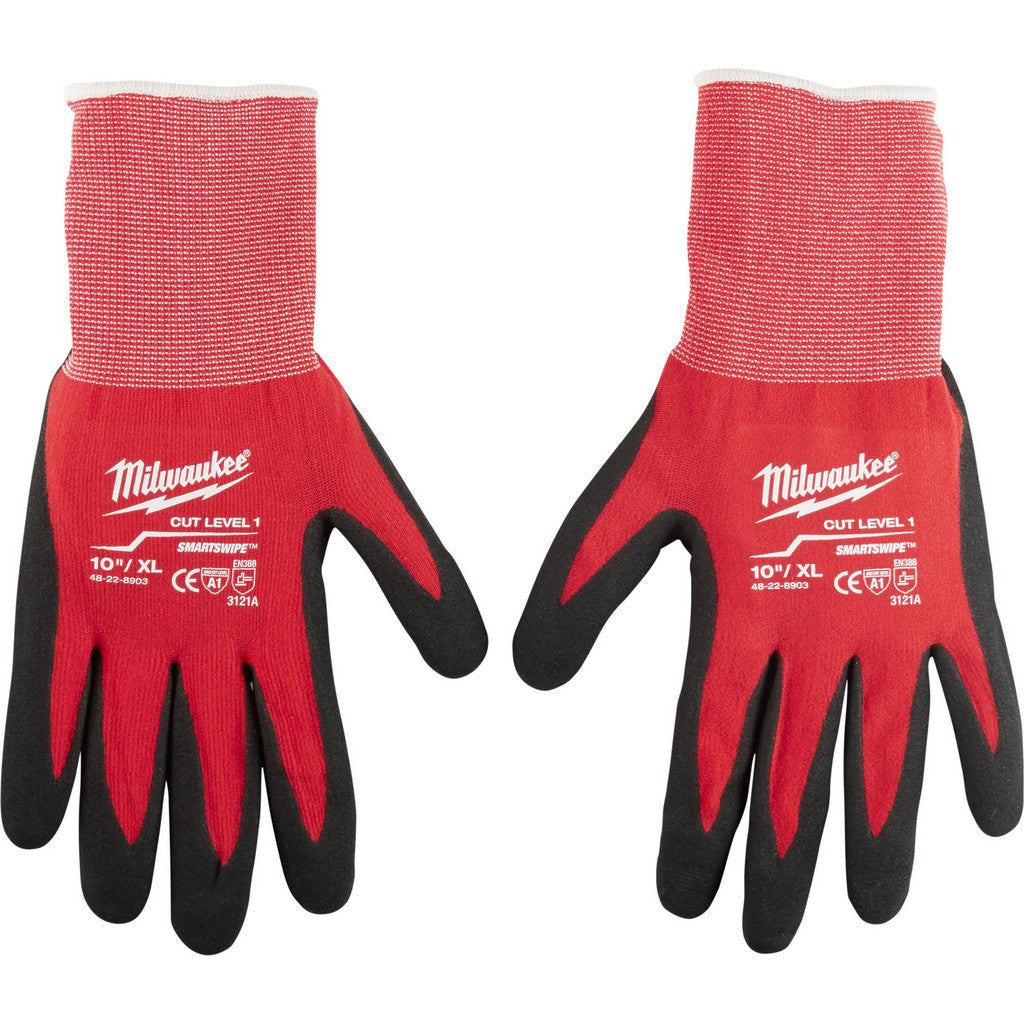 Milwaukee Tool 48-22-8903 Cut Level 1 Nitrile Dipped Gloves, XL