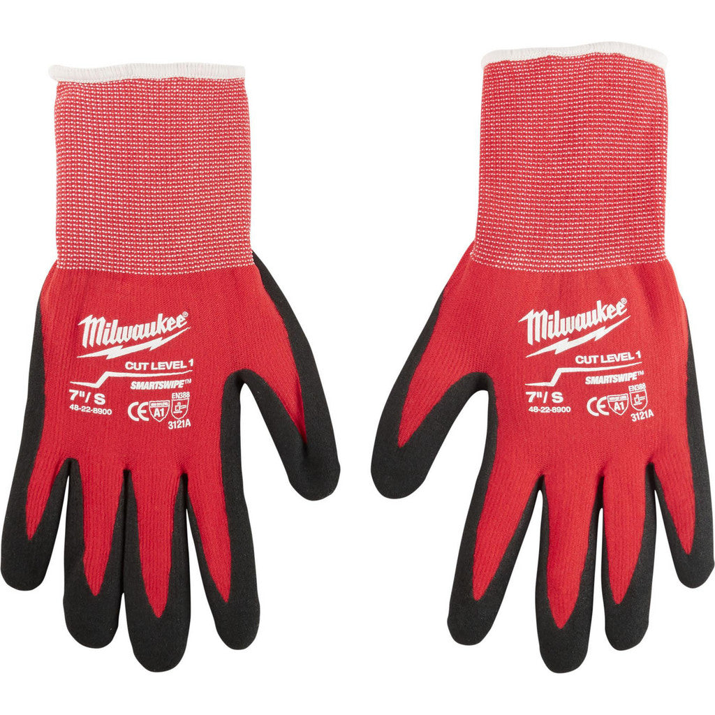 Milwaukee Tool 48-22-8900 Cut Level 1 Nitrile Dipped Gloves, Small