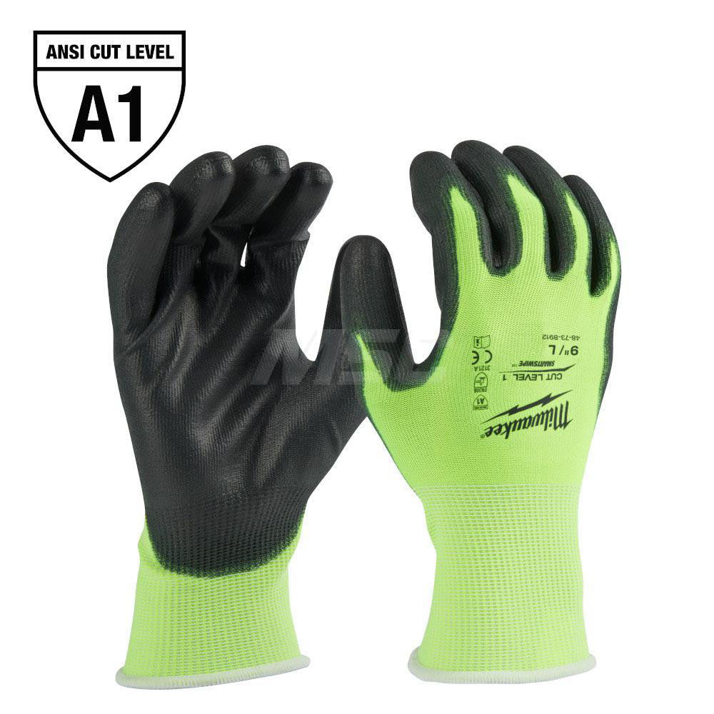 Milwaukee Tool 48-73-8912 Cut-Resistant Gloves: Milwaukee 48-73, Cut A1, Puncture 0, Abrasion 0, 15 ga, Size Large, 9-3/4" Long
