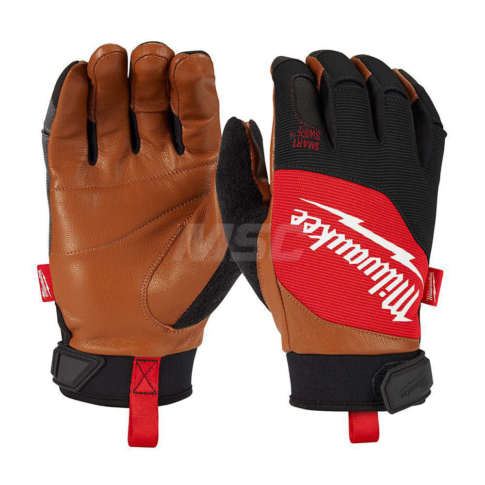 Milwaukee Tool 48-73-0022 Work Gloves: Milwaukee 48-73-002, Size Large, Tricot Lined, Goatskin Leather, General Purpose