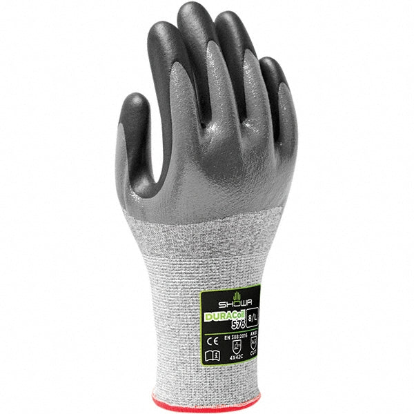 SHOWA 576XL-09 Cut, Puncture & Abrasive-Resistant Gloves: Size XL, ANSI Cut A3, ANSI Puncture 2, Nitrile, ATA & HPPE Blend