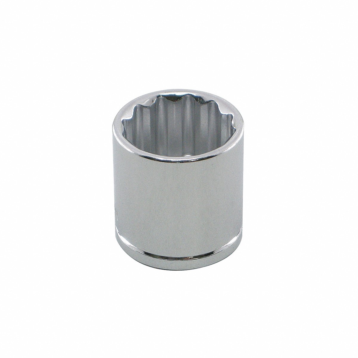 Westward Socket, Steel 12 P 11/32 in Chrome 0.375 in (10E891)