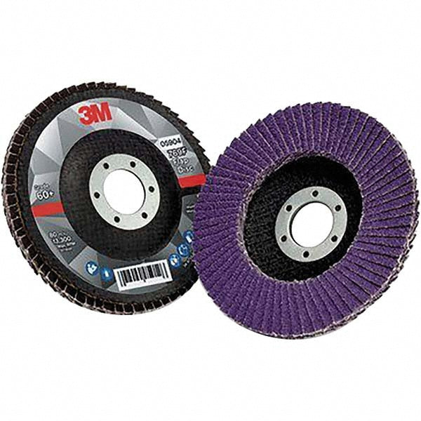 3M 7100178023 Flap Disc: 4-1/2" Dia, 7/8" Hole, Ceramic Alumina, Type 27 (Pack of 10)