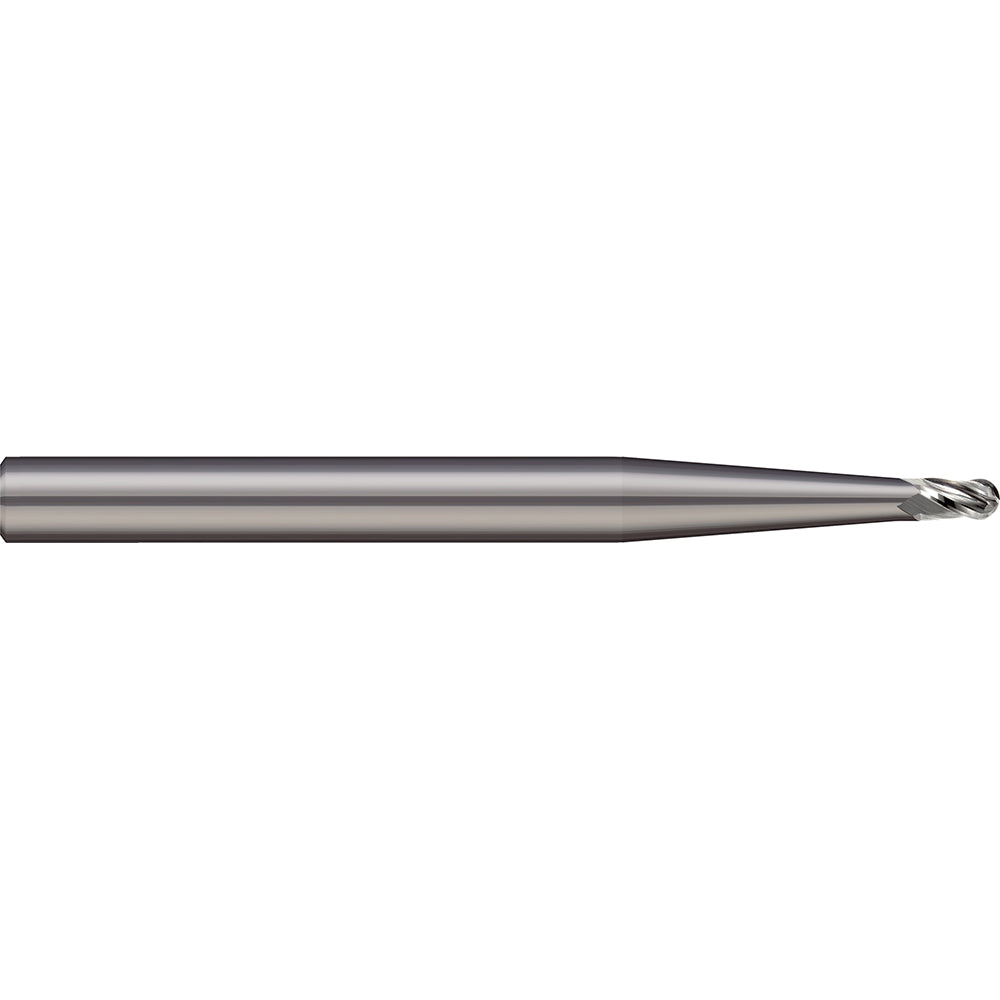 Micro 100 BMSM-020-2 Ball End Mill: 2.00 mm Dia, 3.00 mm LOC, 2 Flute, Solid Carbide