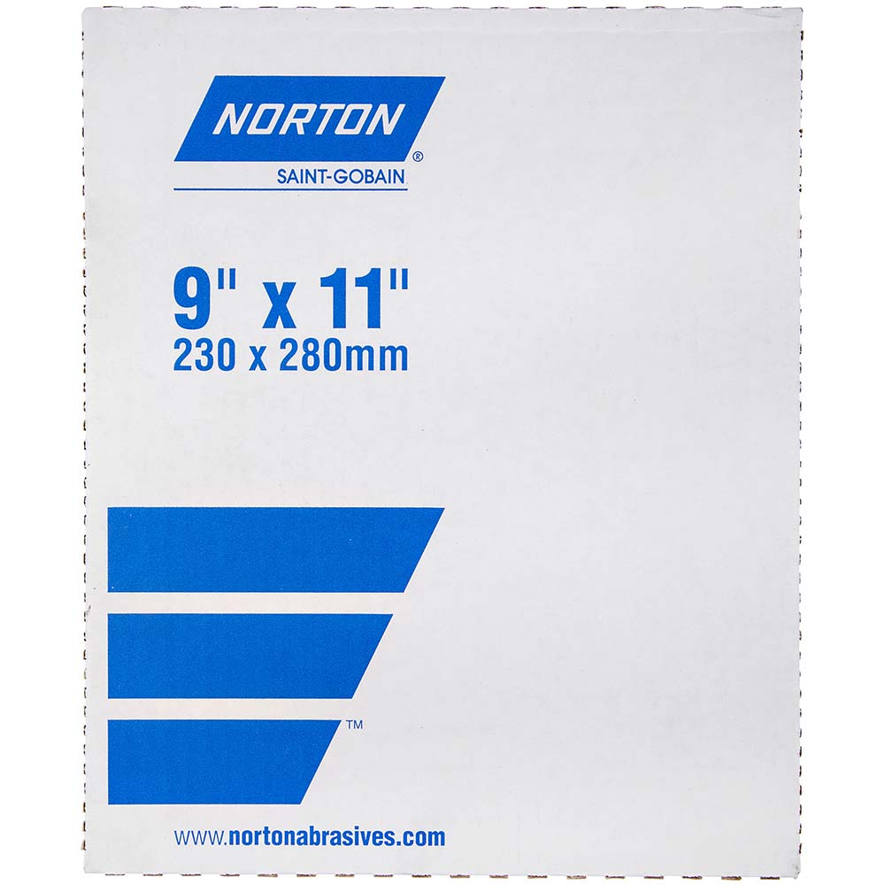 Norton 66261181507 Sanding Sheets: 9" Wide x 11" OAL, 240 Grit, Aluminum Oxide (Pack of 50)