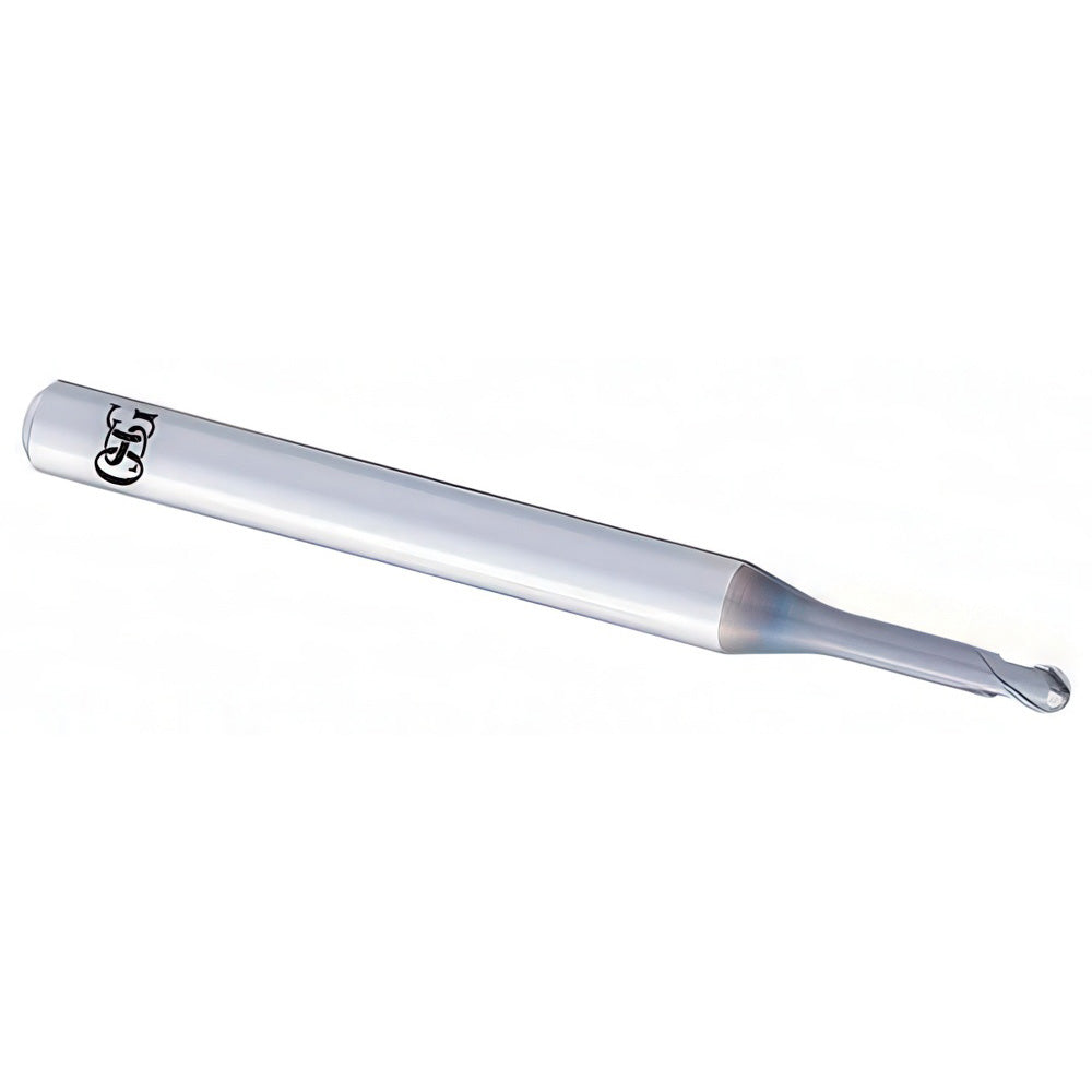 OSG 3056166 Ball End Mill: 0.60 mm Dia, 0.50 mm LOC, 2 Flute, Solid Carbide