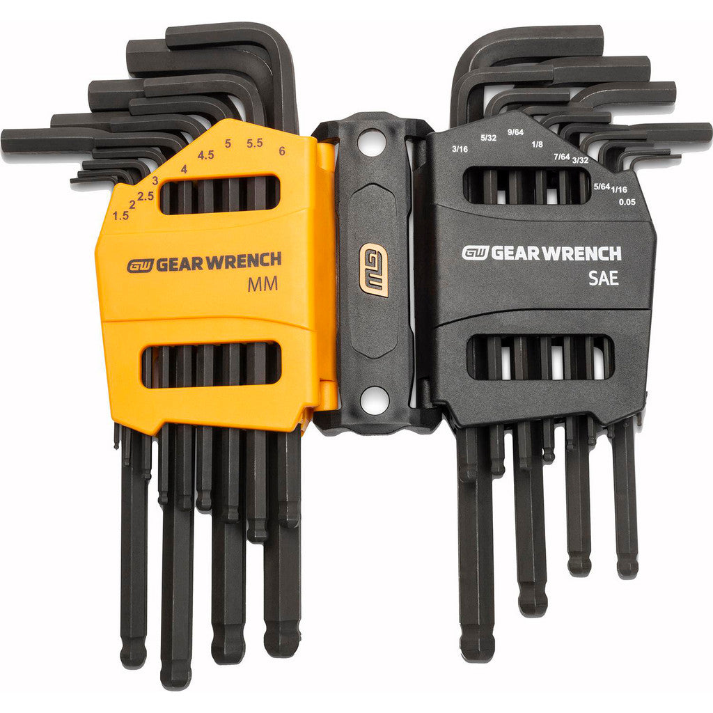 GEARWRENCH 83505 Hex Key Sets; Tool Type: Hex; Handle Type: L-Handle; Measurement Type: Metric; SAE; Hex Size Range (Inch): 0.050 - 3/8; Hex Size Range (mm): 1.5 - 10; UNSPSC Code: 27111710