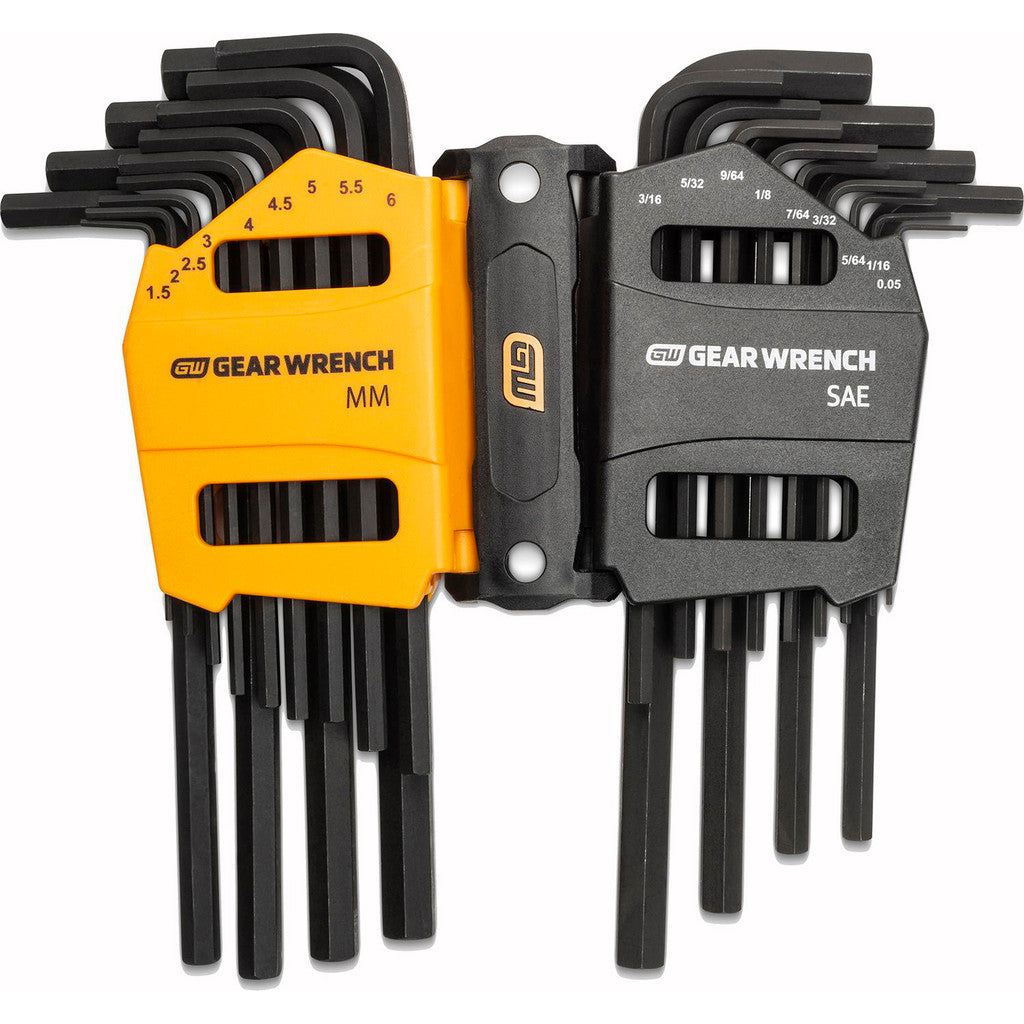 GEARWRENCH 83504 Hex Key Sets; Tool Type: Hex; Handle Type: L-Handle; Measurement Type: Metric; SAE; Hex Size Range (Inch): 0.050 - 3/8; Hex Size Range (mm): 1.5 - 10; UNSPSC Code: 27111710