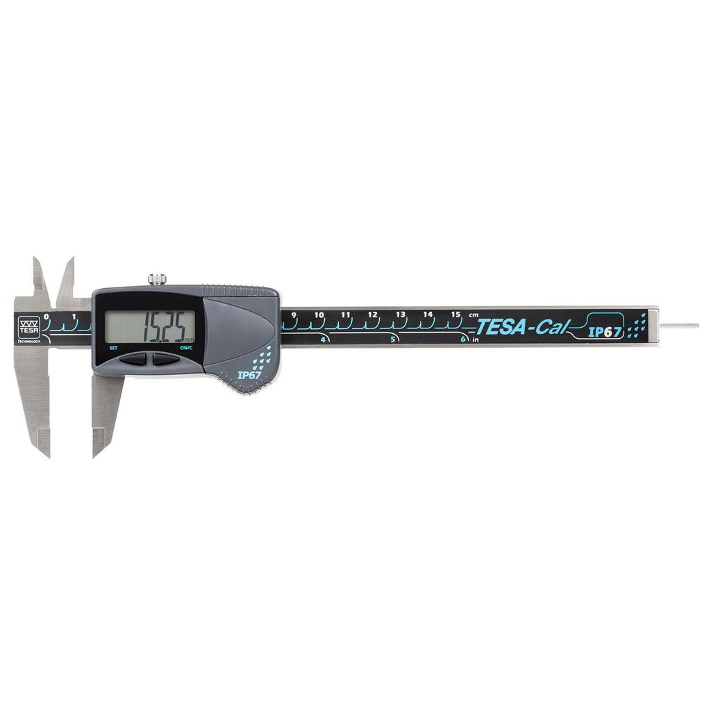 TESA Brown & Sharpe 530141 Electronic Caliper: 150.00 mm/6", ±0.0100 mm/±0.0005" Resolution, ±0.02 mm/±0.0010" Accuracy, Stainless Steel Jaws